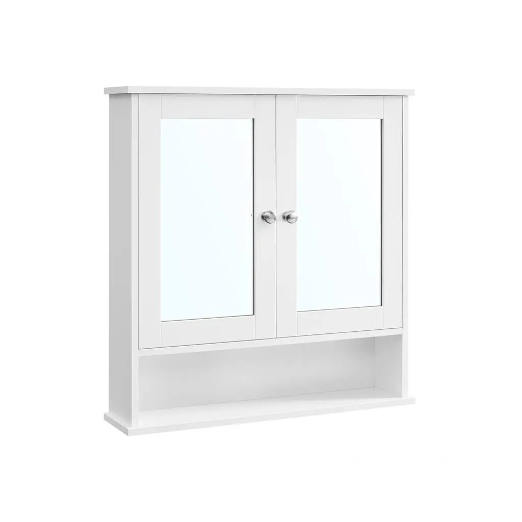 VASAGLE Bathroom Cabinet with Mirror, Wall Cabinet with 2 Mirrored Doors