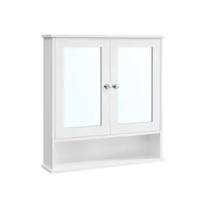 【Deals For You】VASAGLE Bathroom Cabinet with Mirror, Wall Cabinet with 2 Mirrored Doors