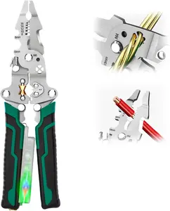 8 in 1 Wire Stripper with Voltage Tester, 2026 Upgrade Multi-Function Foldable Wire Stripper, Heavy Duty Wire Stripping Pliers for Cutting and Pulling Wires Cable Scissors,Voltage Tester Pliers (1)