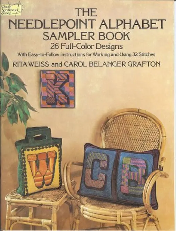 USED Book - The Needlepoint Alphabet Sampler Book: 26 Full-Color Designs With Easy-To-Follow Instructions for Working and Using 32 Stitches by Rita Weiss (Paperback) - english