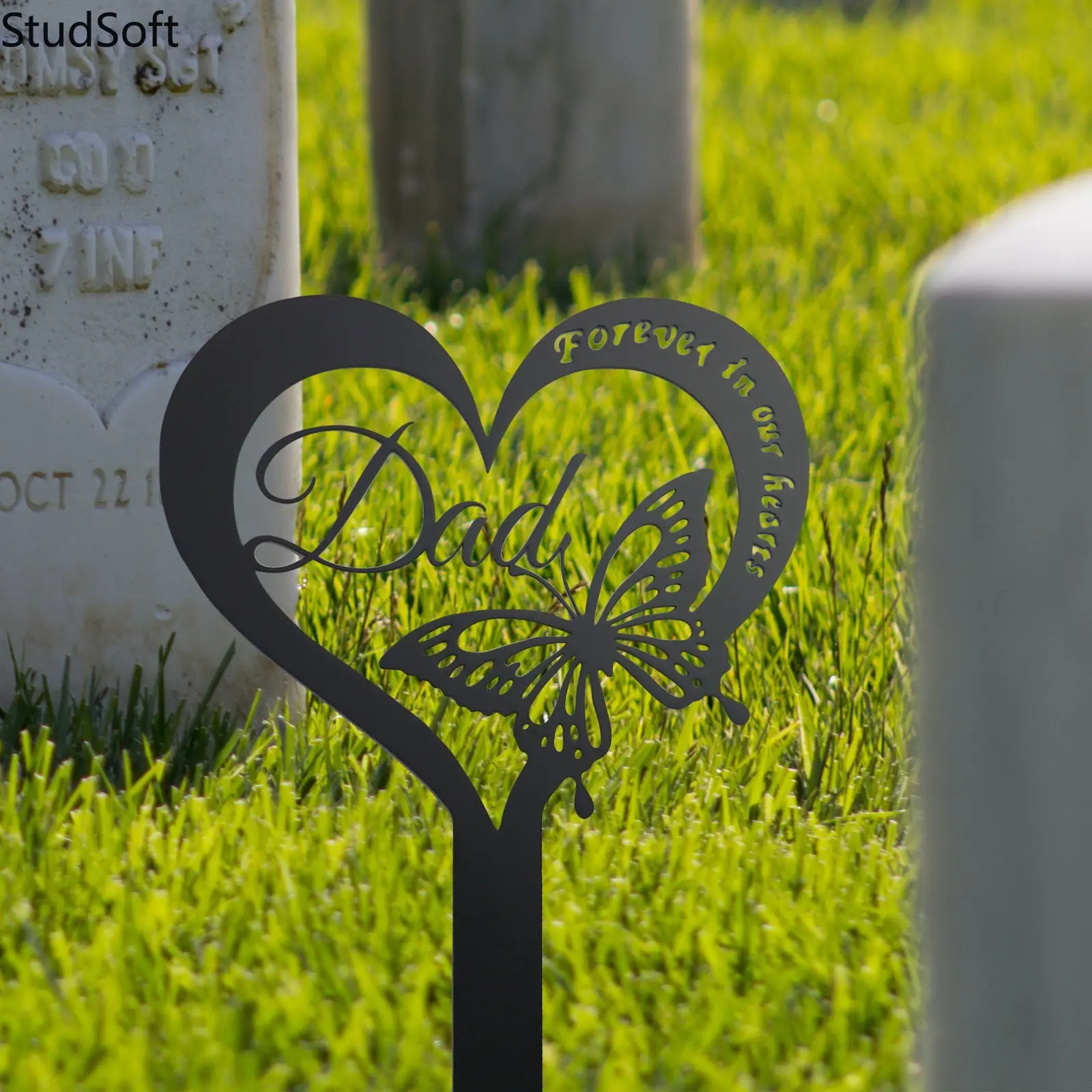2026 New Garden & Yard Ground Stake — Metal Craft Decoration, Cemetery Marker, Heart-Shaped Stake, Landscape Ornament,back to school,back to school haul