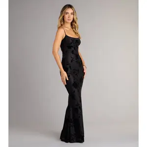 Helena Floral Velvet Burnout Mermaid Dress