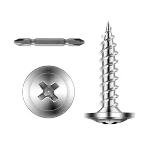 VEVOR Screws, #8 x 3/4 inch Length Self Drilling Drywall to Wood Screw, All Purpose High-Hardness Stainless Steel Wall Anchors with a Phillips Drill Bit, Cross Slot for Home Renovation(300 per Box)