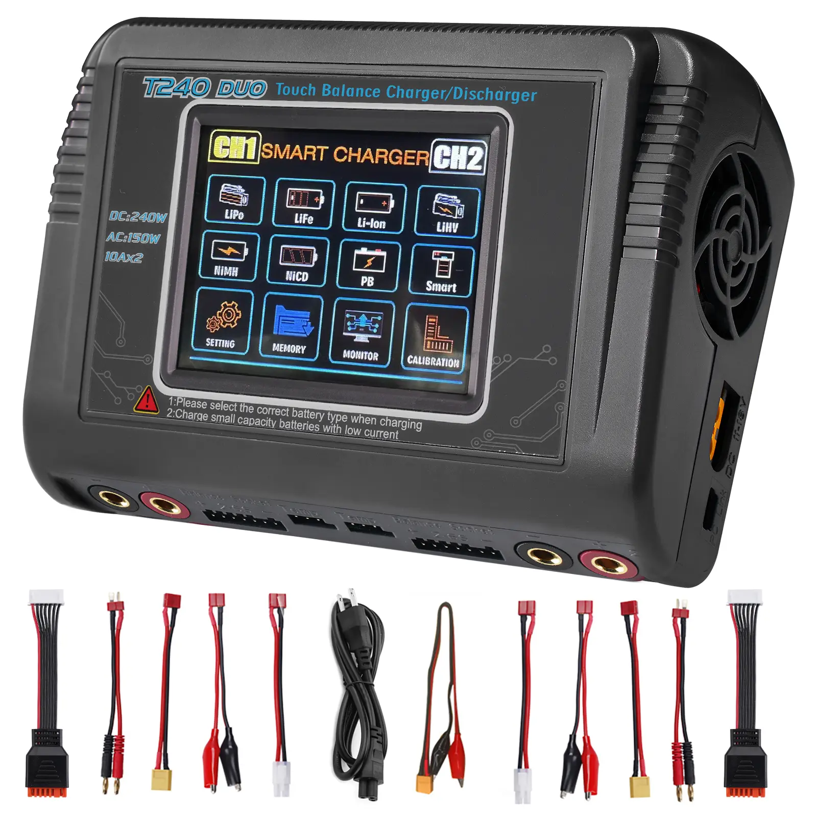T240 Duo RC Battery Charger and Balancer AC 150W/DC 240W Lipo Nicd NIMH SLA LIFE T240 Duo RC Battery Charger and Balancer AC 150W/DC 240W Lipo Nicd NIMH SLA LIFE