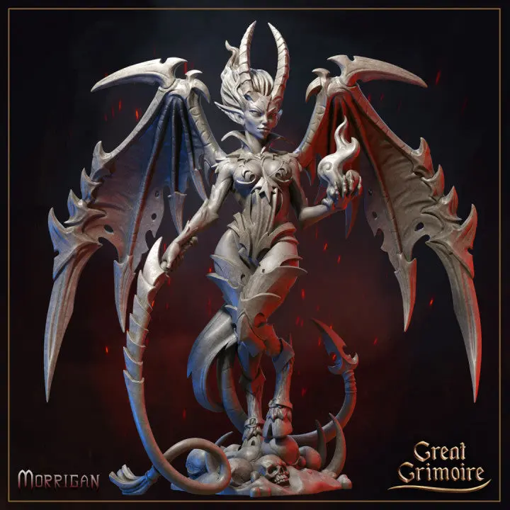 35mm Morrigan the Succubus by Great Grimoire Tabletop D&D Fantasy Resin Printed