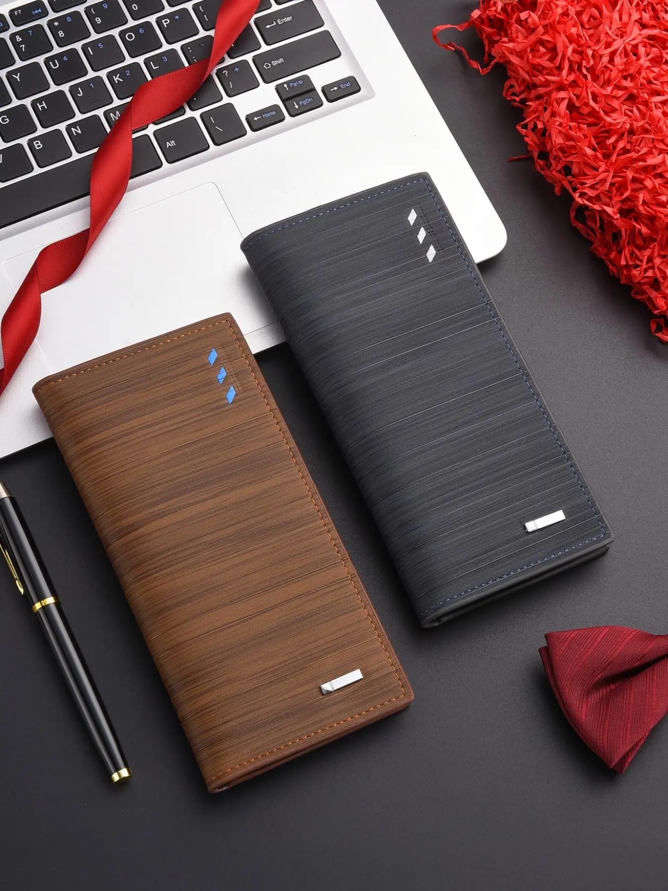 Men's Long, Unisex PU Leather Card Holder, Business Style Card Slot Wallet, Fashionable Travel Document Case, Ideal Gift for Christmas & Anniversaries, Durable Fashion Wallet, Travel Wallets