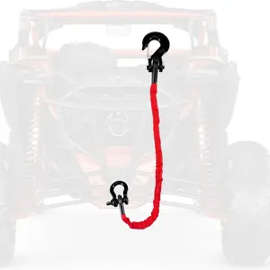 4FT Recovery Strap ATV UTV 18000lb with D Ring Shackle and Winch Hook Synthetic Tow Recovery Rope with Loops Premium Mudding Accessories