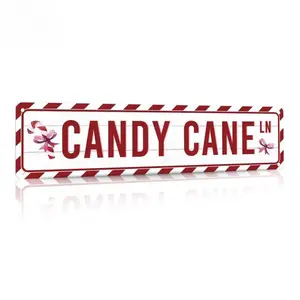Merry Christmas Vintage Metal Tin Sign, 1 Count Candy Cane Letter Christmas Decor, Wall Art Decor for Home Porch Front Door Gate durable iron material funny novelty aluminum sign