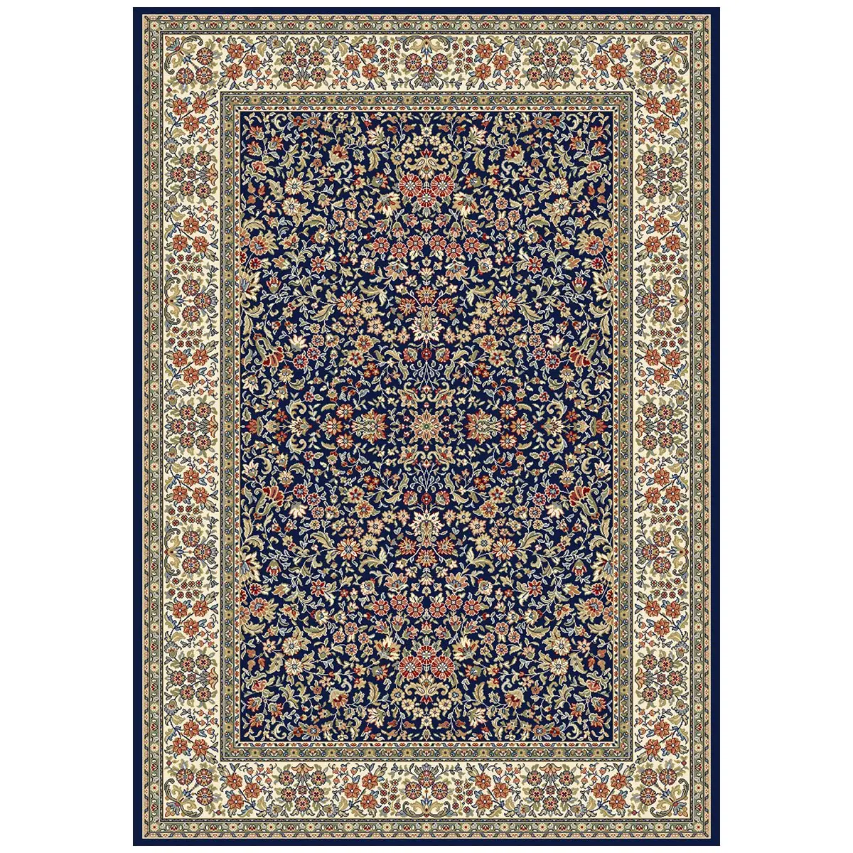 Dynamic Rugs Ancient Garden 57078-3434 Rectangle Area Rug - Polypropylene, Blue/Ivory, Low Contrast, 2'2"x7'7", Room Decor, House Decor, AN28570783434, Fine Weave