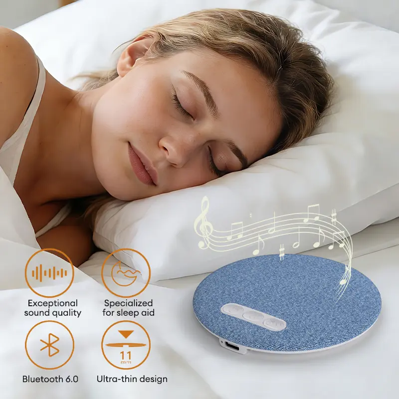 HYUNDAI S1 Ultra-Thin Bluetooth Pillow Speaker with Bluetooth 6.0, 3D White Noise, Soft Immersive Sound Field, Pillow CD Player for Bedtime Music & Audiobooks, Headphone-Free Sleep Speaker, Compatible with Android & iOS