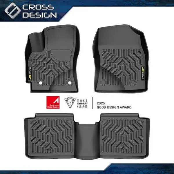 CROSSDESIGN TPE Car Floor Mats , All-Weather Upgraded Version, Car Interior Accessory Fit For 2014-2019 Toyota Corolla Sedan, Black, Automotive Mats, Car Foot Mats