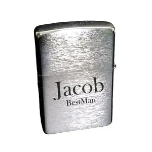 Custom Engraved Zippo | Brushed Chrome Finish | Metallic Windproof Lighter | Metal Case gift | Engraved Name | Ideal for Personalization | gay pride | Black Gift Box