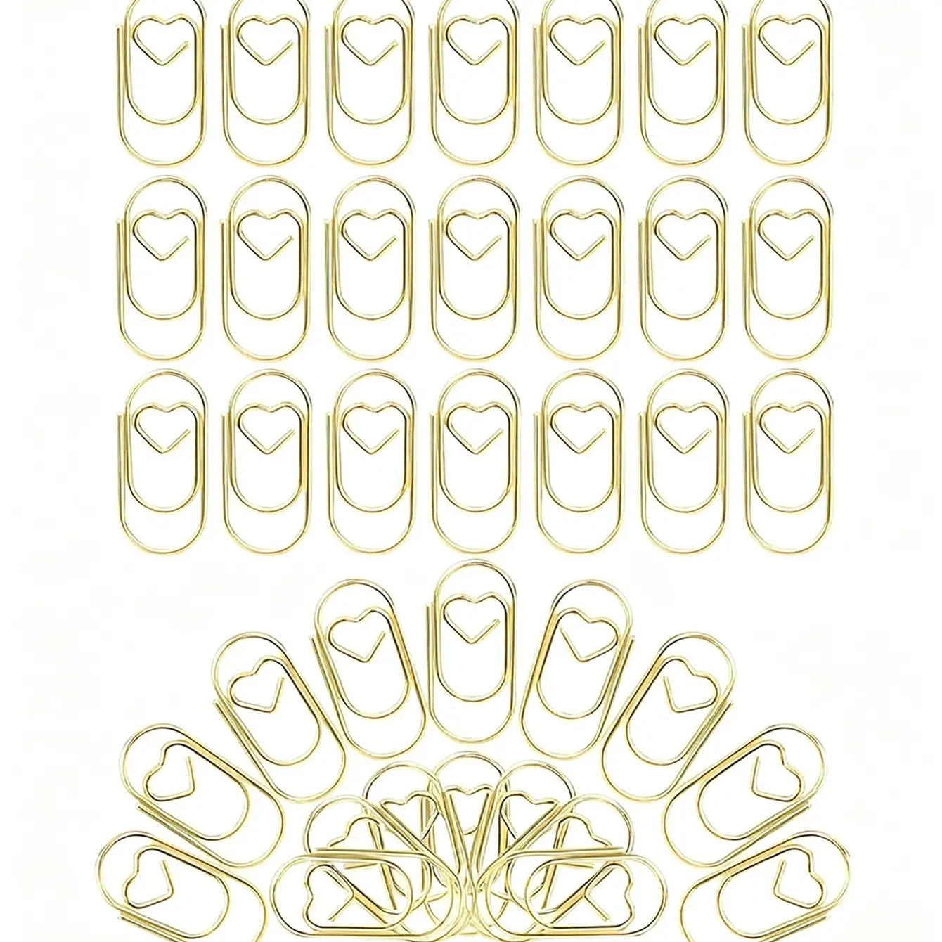 Heart Shaped Paper Clips, Durable Unique Decorative Bookmark Materials, Office Supplies, Ideal for Learning, Work, Home Use, Back-To-School Gifts