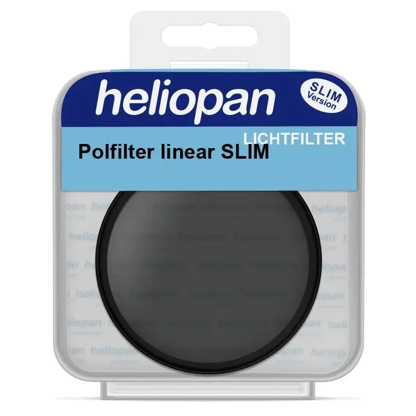 Heliopan 25.5mm Slim Linear Polarizer CPL Camera Filter (Model 8048) - Schott Optical Glass, 0.5mm Thick, Brass Mount, Adjustable Camera Accessory, Wide-Angle Lens Compatibility, Sun Protection, Vignetting Reduction, Sharpness Boost, Manufacturer Warranty