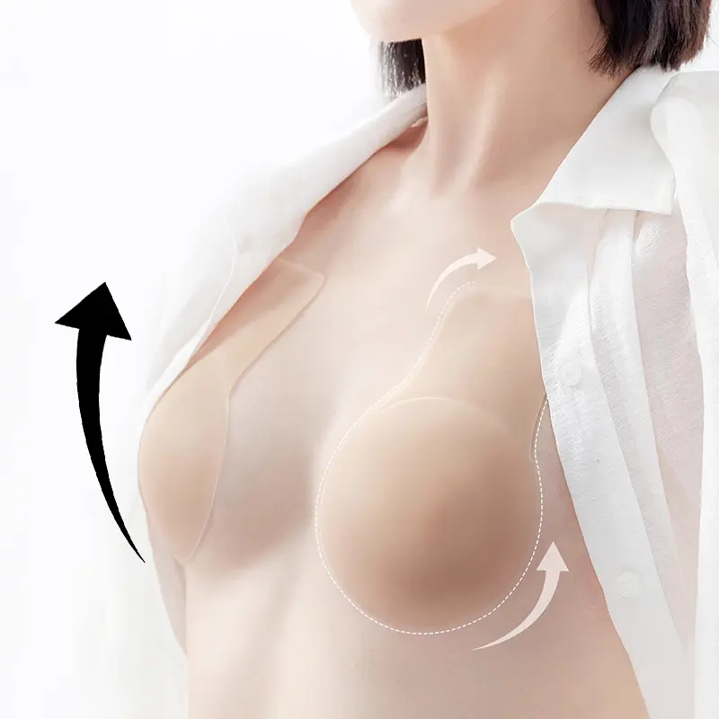 2/4 Pairs Breast Lift Tape for Women, Reusable Silicone Adhesive Bra Pads, Sticky Nipple Covers for Strapless Backless Dresses