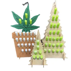 Adult Advent Calendar Christmas Tree Countdown with 25 Tubes Laser Engraved Birch Ply Decoration