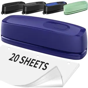 Electric 3 Hole Punch, 20-Sheet 3 Hole Puncher for Binder, Effortless Punching, 9/32" Hole Diameter, Paper Hole Puncher 3 Hole Heavy Duty, for Office/School/Studio, AC or  Operated, HP07