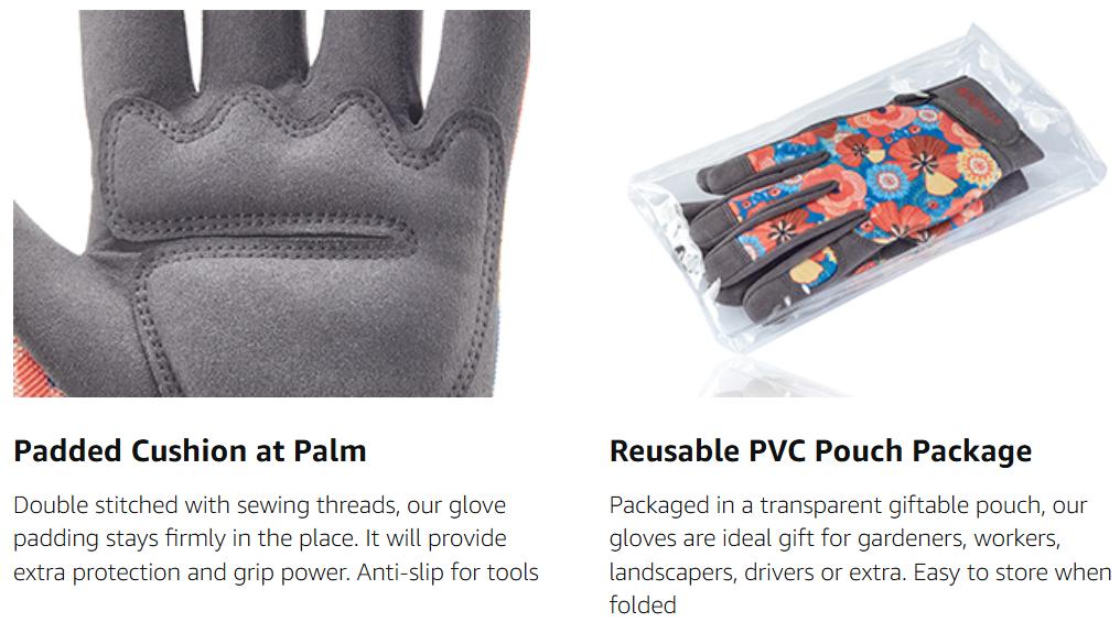 COOLJOB Thorn Proof Gardening Work Gloves for Women, Puncture Resistant Anti-Slip, Touchscreen (Orange)