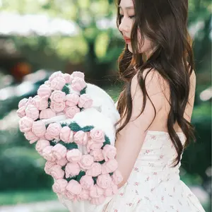 99-Rose Bouquet Blanket Finished Handwoven Ideal Gift for Girlfriend Wife Valentine’s Day Qixi Romantic Occasions