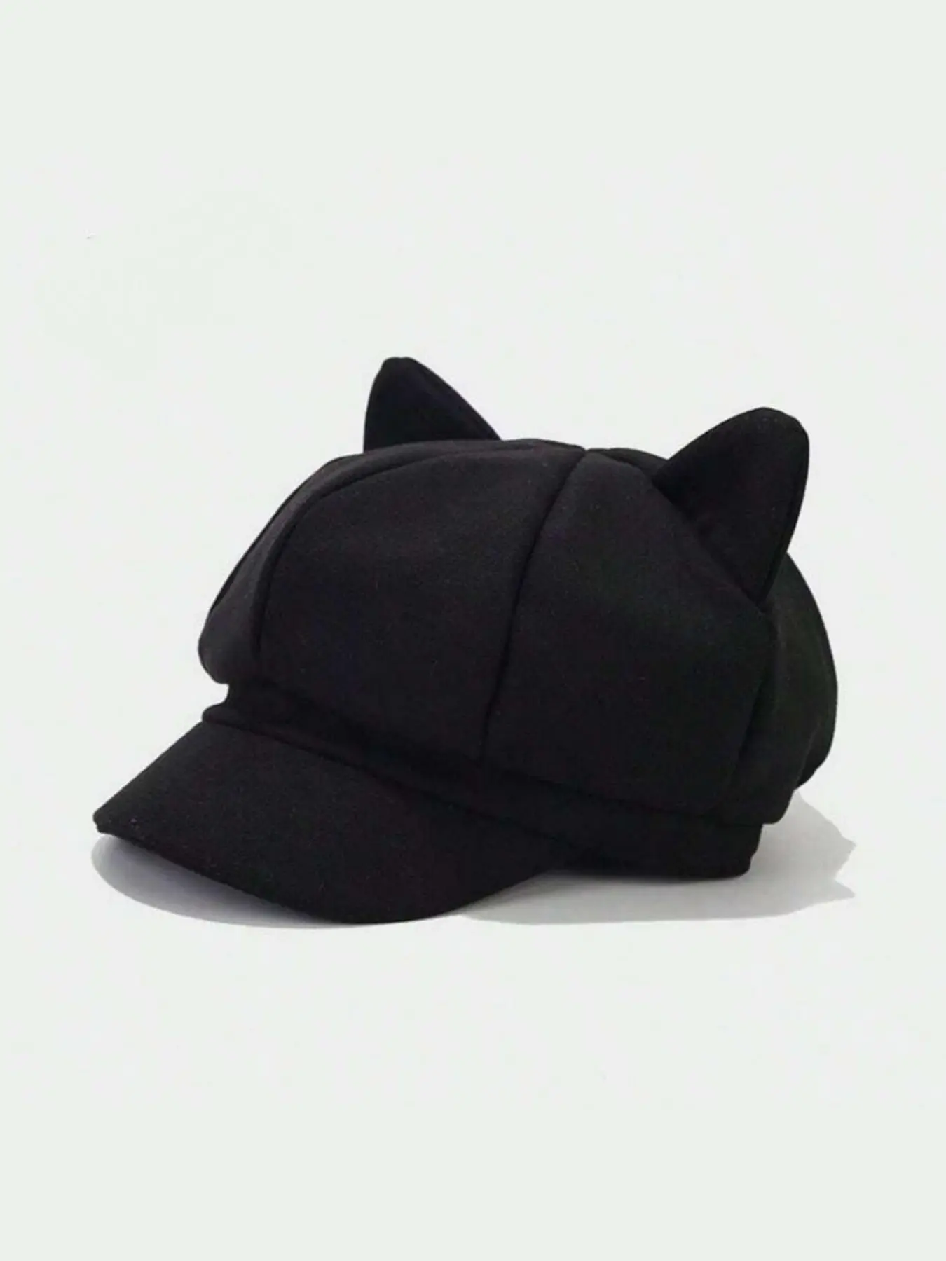 Cute Cat Ear Design Beanie Hat, Casual Trendy Retro Beret Hat for Women & Men, Fashionable Black Hat for Daily Wear for All Season, Adjustable Hat, Fashion Hats