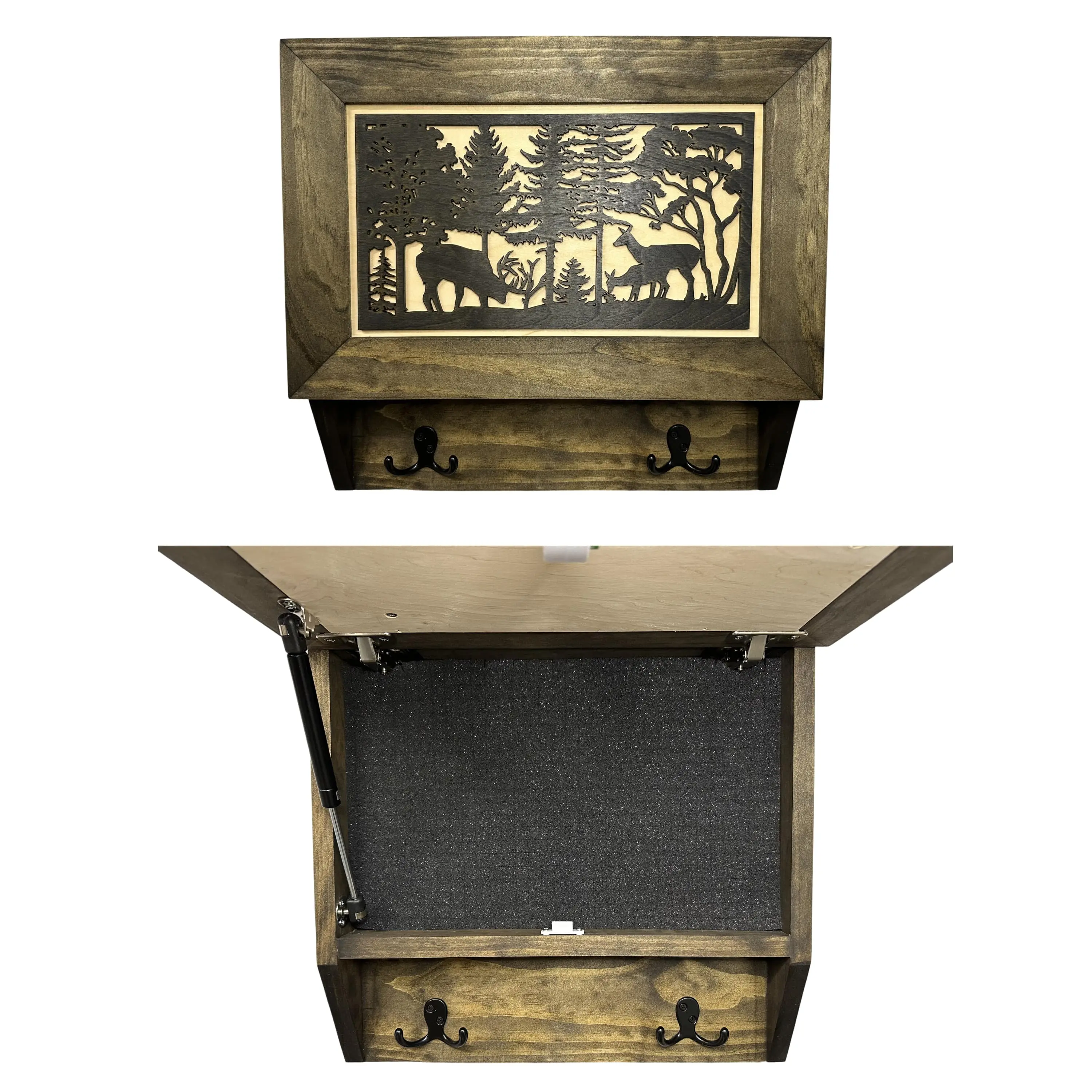 Rustic Wilderness Deer Scene Wall-Mounted Cabinet – Secure & Stylish Hidden Storage