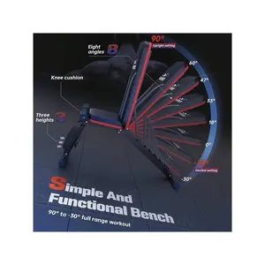 FLYBIRD Adjustable Weight Bench Workout Bench For Home Gym, 15 Degree Decline Sit-Up, Sturdy Durable Folding Weight Bench For Years Of Workout -FBGEAR23