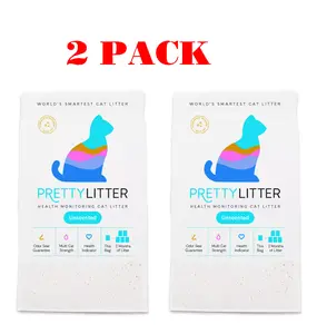 Pretty Litter 2pack 8 lb Health Monitoring Cat Litter, Non-Clumping Crystals, Odor Control, Lightweight, Unscented, Long-Lasting, Urinary Health Detection, Easy Maintenance, Multi~Cat Friendly