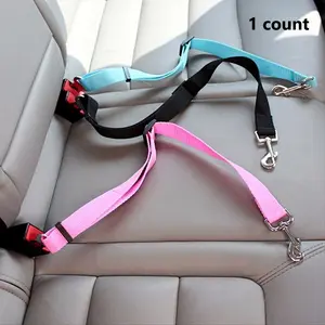 Random Color Adjustable Pet Seat Belt Leash, Durable Car Safety Leash for Small Dogs, Scalable Dog Traction Rope for Car Seat, Pet Supplies for Daily Use