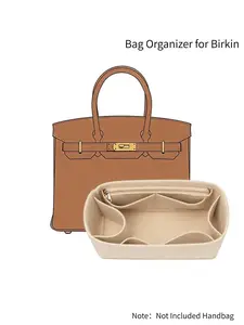 New Bag Organizer Insert fits Birkin 25-35 Bag, Felt Handbag Organizer with Zipper, Purse Organizer Insert for Luxury Bags,  Storage Divider for Bags, Women’s Handbags Shaper, Felt Bag Organizer Insert for Tote Bag & Handbag