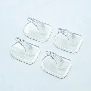 10/20pcs Clear No-Trace Acrylic Sticky Hooks, Strong Drill-Free Wall Hangers for Bathroom & Kitchen, Small Horn Design, Rust-Resistant Plastic, Cow Horn Shape for Secure Hold, Secure Wall Attachment | Transparent Design | Durable Acrylic Hooks