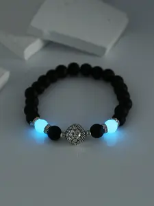 Punk Style Glow in The Dark Beaded Bracelet, Fashionable Luminous Beaded Bracelet for Party, Daily Clothing Decor, Trendy All-match Jewelry for Men