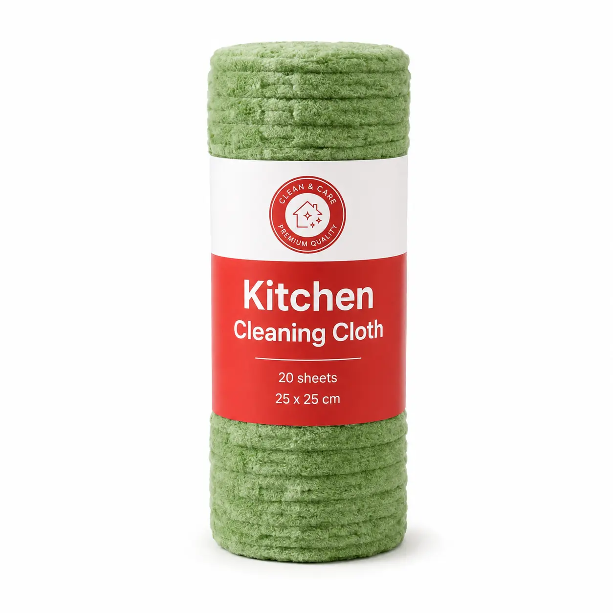 Disposable Kitchen Cleaning Cloth Roll, 20 Tear-Off Sheets, 9.8" x 9.8", Highly Absorbent Multipurpose Wipes for Kitchen, Countertops & Household Cleaning