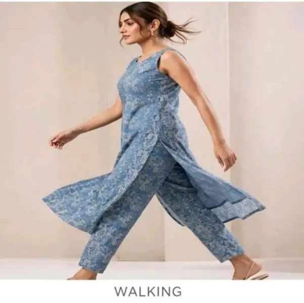 Women's 2-Piece Traditional Ethnic Suit - Sleeveless Long Kurta with Palazzo Pants for Festivals, Everyday Casual Outings
