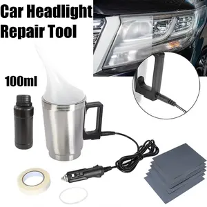 Car Headlight Repair Coating Set, 100ML Solution, Easy Use Polishing Kit, Quick Oxidation Removal, No Professional Skills Needed, Headlight Polishing Agent