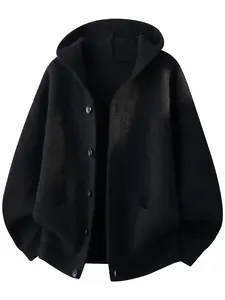 Men's Casual Knitted Sweater Vest, Hooded Pullover Outerwear for Fall & Winter, Comfortable Street Style Top, Perfect for Daily Wear