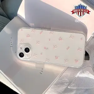 A Transparent Shell with a Bow And Flower Design, This TPU Case Offers Full Protection And Precise Fit for Iphone Models 6/7/8/X/Xs/Xr/Xs Max/11/12/13/14/15/16 Pro Max. Cover Protective