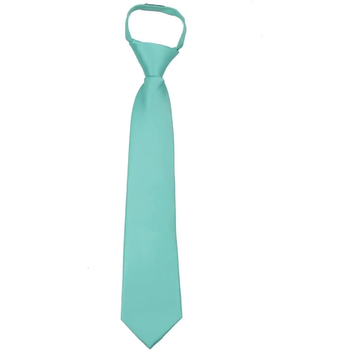 Mens Extra Long Solid Zipper Necktie