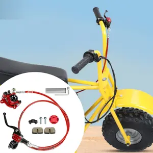 Hydraulic Brake Kit for Mini Bikes Upgraded Version Compatible with Baja DB30, Dirt Bug, Predator (79cc-212cc Engin*) – Includes Pads