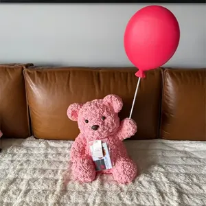 CRACKER BARREL 27" VALENTINE'S DAY ROSE TEDDY BEAR W/ BALLOON BLOW MOLD