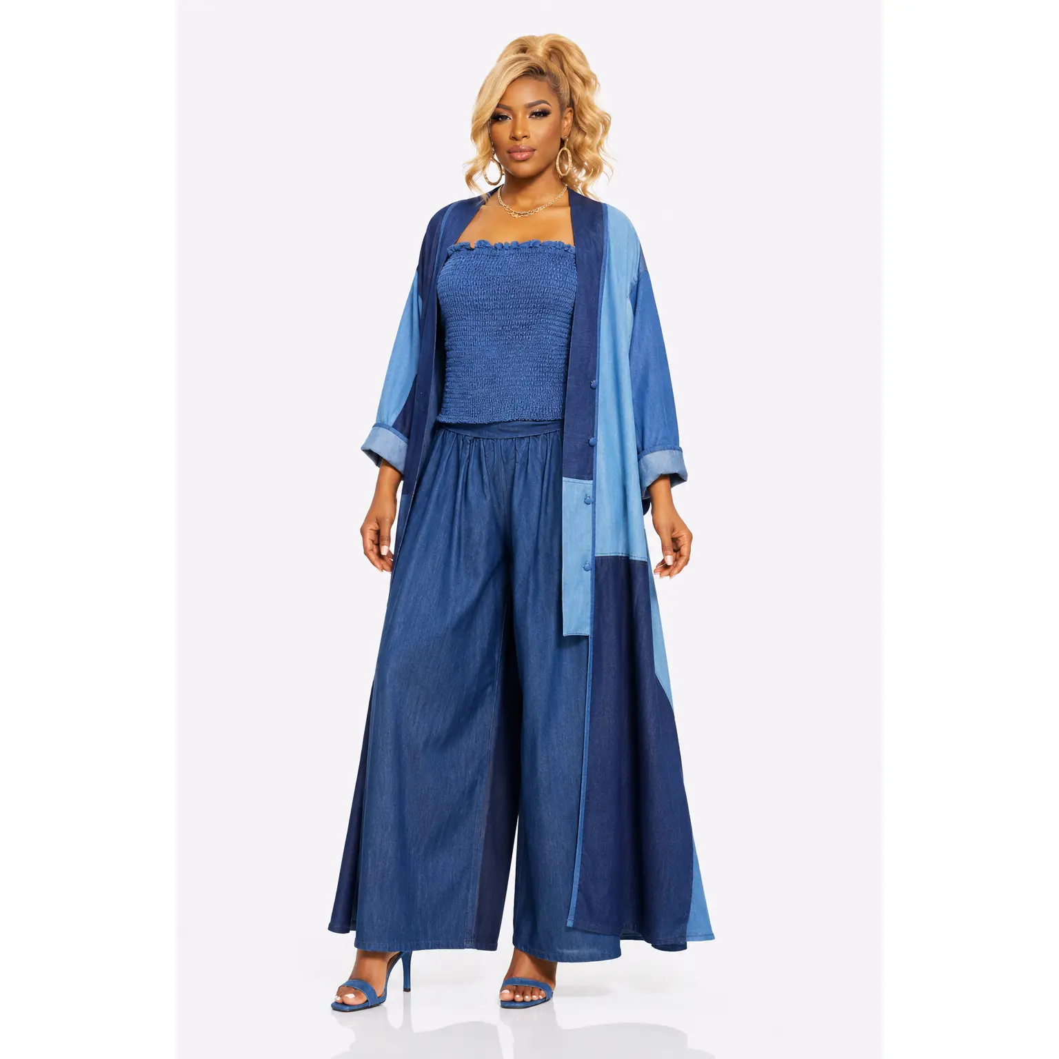All Business- Denim Pant Set