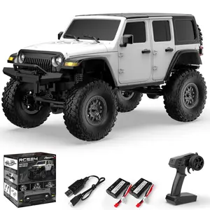 RACENT 1/24 RC Crawler - Off Road 4x4 RC Rock Crawler All Terrain Remote Control Truck with led Lights & 2 Batteries Hobby Grade Toys for Boys Adults