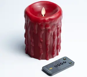 Luminara 5" Heavy Wax Drip Flameless Candle wit h Remote