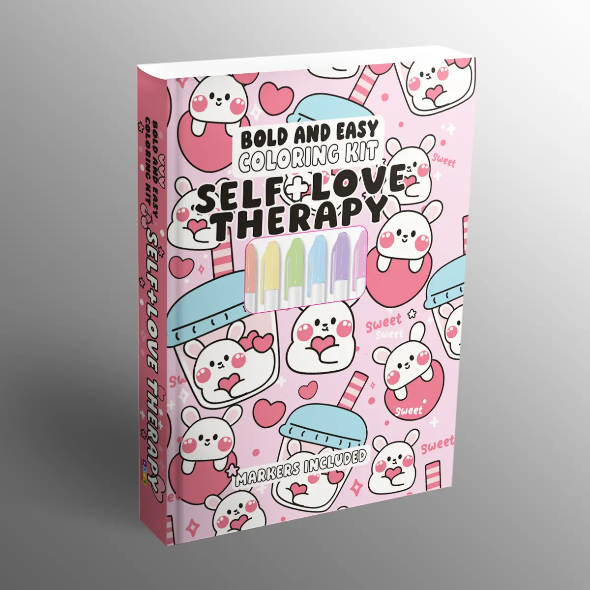 Self Love Therapy Bold-Easy Coloring Kit - Bold Coloring Pages for Self-Care, Fun Coloring Experience, Literature & Art Activities for Beginners and Enthusiasts, Bold And Easy, Book Art Painting & Design