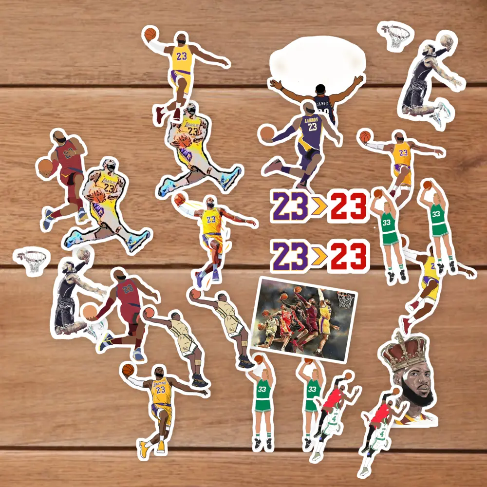 Stickers Pack 20 Pcs Lebron Laptop Bottle Dunk Waterproof Car Guitar Aesthetic Vinyl Water Bike Skateboard Luggage Colorful Bumper