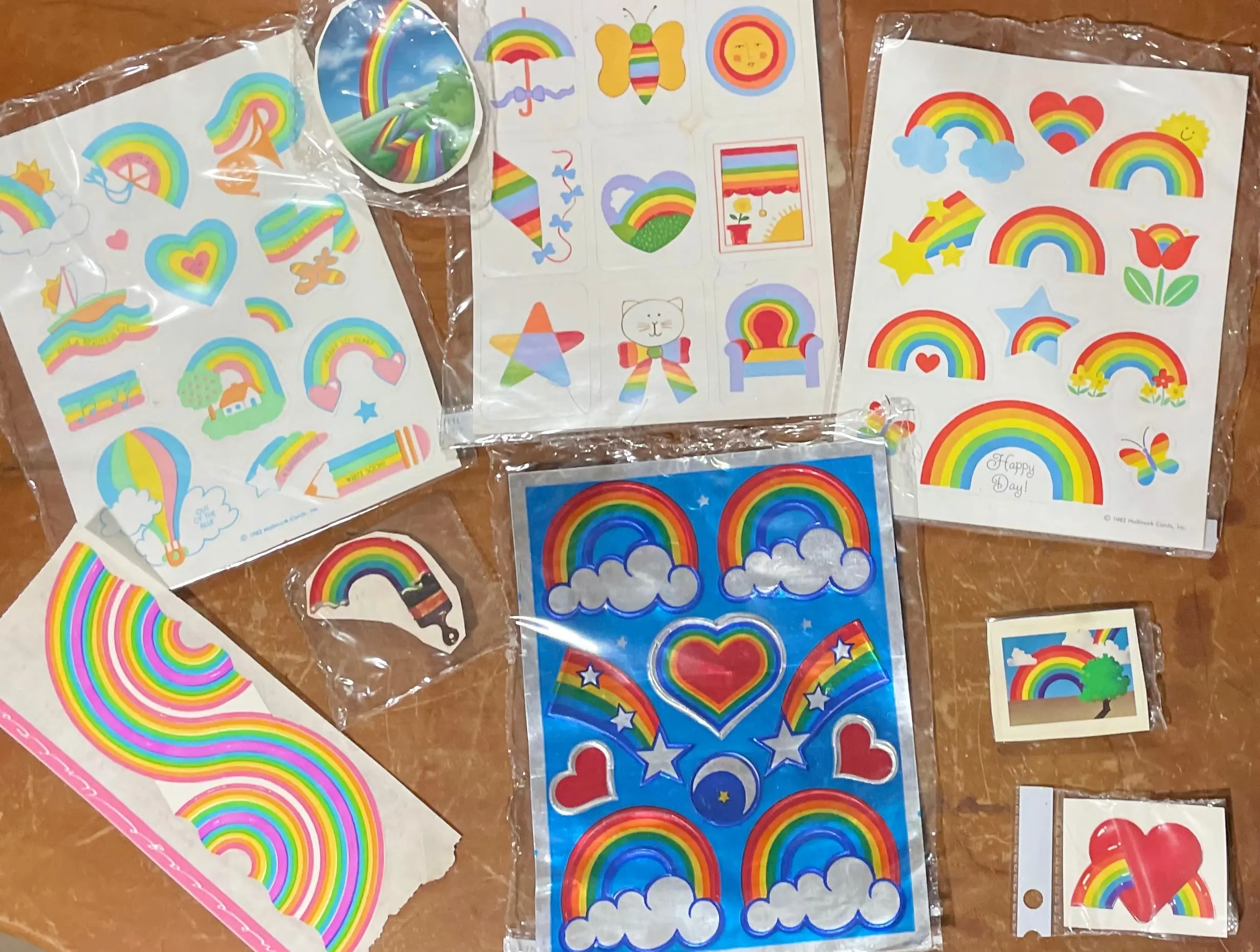 Retro Legendary Treasure Chest Stickers, Rainbows & Happiness Themed Decor for DIY Scrapbooking Stamping