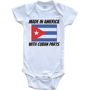 Really Awesome Shirts Made In America With Cuban Parts Cuba Flag Funny One Piece Baby Bodysuit