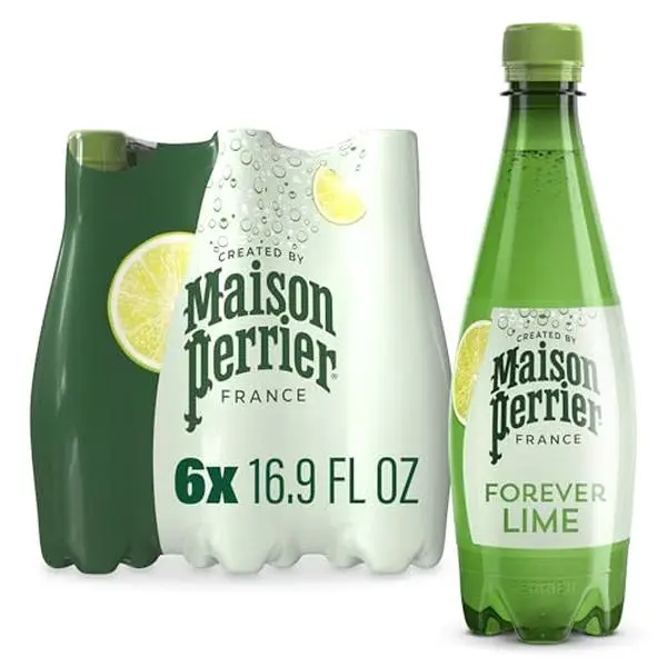 Maison Perrier Forever Lime Flavored Sparkling Water, 16.9 Fl Oz Plastic Water Bottles, 6 Count