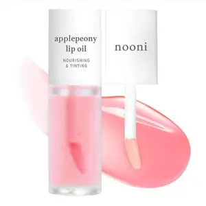 NOONI Korean Lip Oil - Applepeony | Long-Lasting, Moisturizing, Plumping, Revitalizing for Dry Lips, Waterproof, No Peel Off, Hydrating, Nourishing Crystal Clear, Stocking Stuffers 0.12 FL Oz