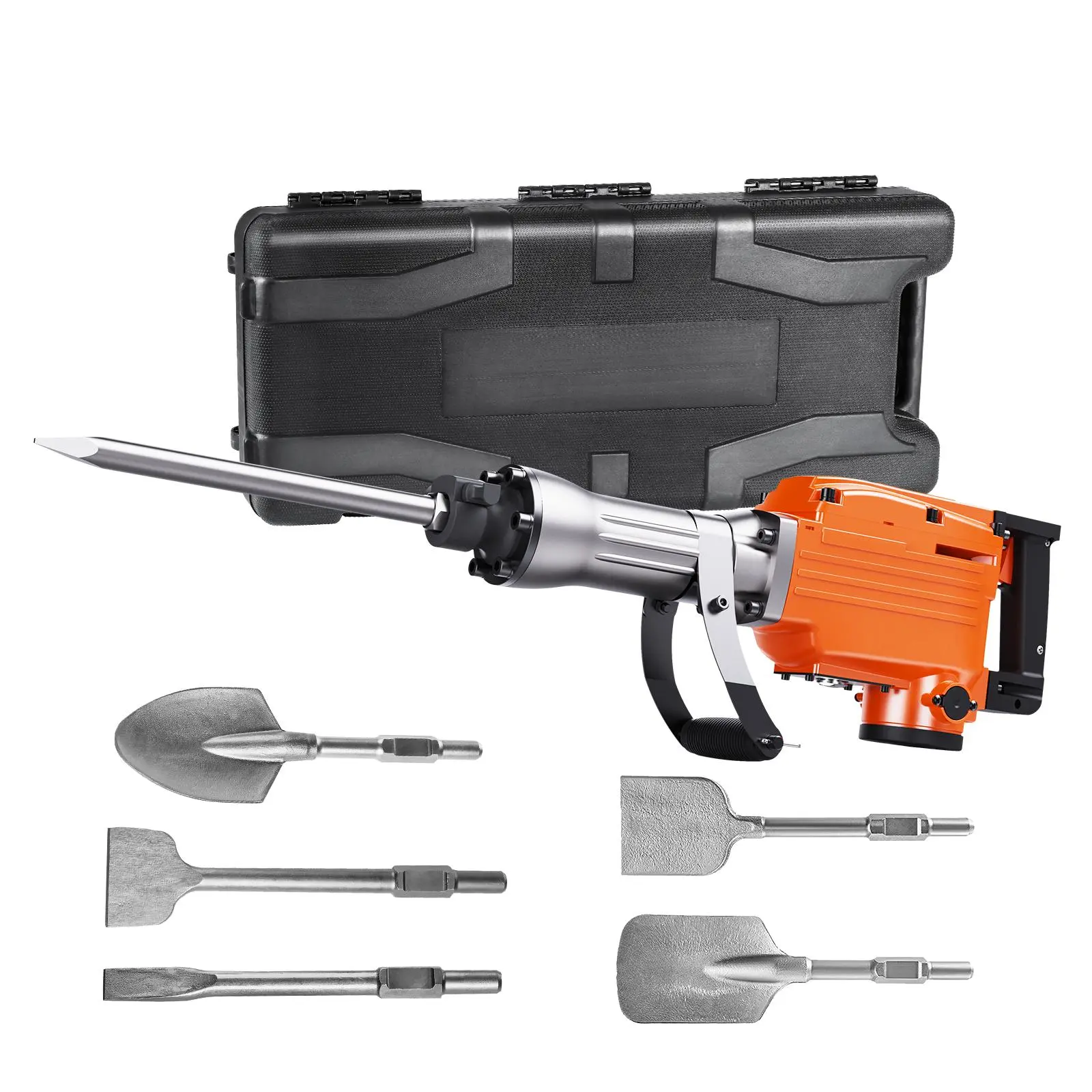 【Summerfinds】VEVOR Demolition Jack Hammer,  , 2200W Electric Jackhammer Heavy Duty, 1350 BPM Concrete Breaker 6pcs Chisels Bit Chipping with Case