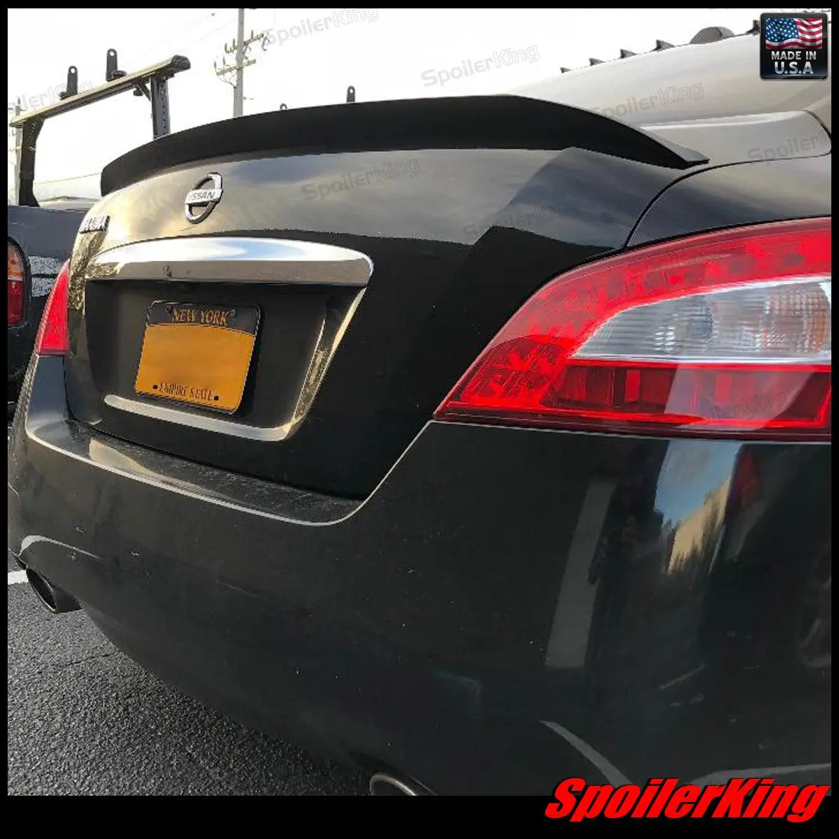 Spoiler King Polyurethane Duckbill Curved Trunk Spoiler for Nissan Maxima 2009-2015, Aftermarket Product with Larger Curved Profile, Preinstalled 3M Self-Adhesive Tape (284GF)